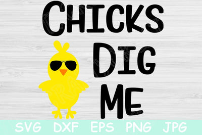 Chicks Dig Me Svg, Boy Easter Svg Files. Easter Chick Svg Files for Cricut and Silhouette Cameo. Easter Cut File for Kids Shirt Designs. SVG TiffsCraftyCreations 