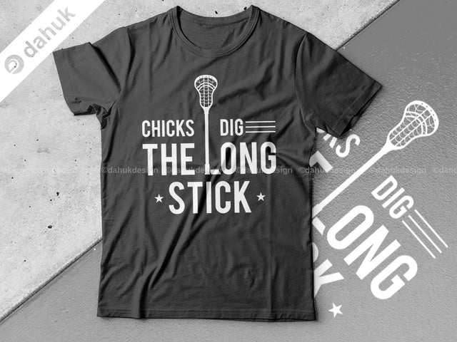 Chicks Dig The Long Stick SVG, Lacrosse Stick svg, Lax Sports SVG, Stick Funny, Cut file, for silhouette, clipart, cricut design space SVG dahukdesign 