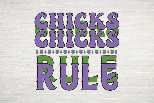 Chicks Rule Retro SVG SVG MStudio 