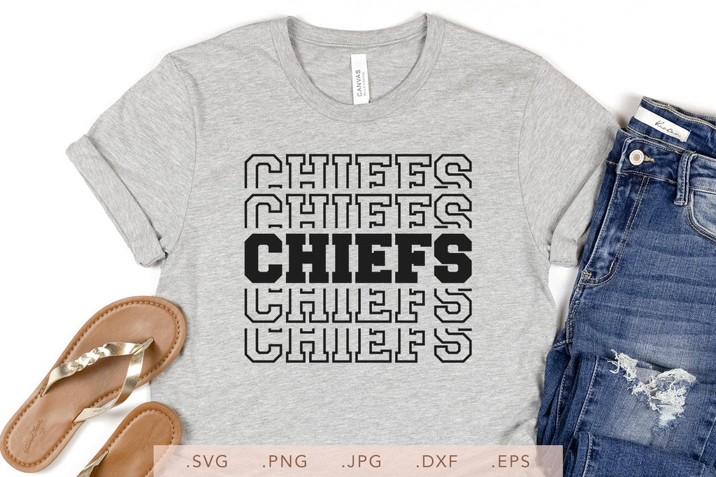 Chiefs Stacked SVG DXF JPG PNG EPS | School Team Spirit | Team Shirt ...