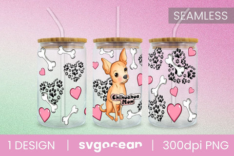 Chihuahua Can Glass PNG Sublimation SvgOcean 