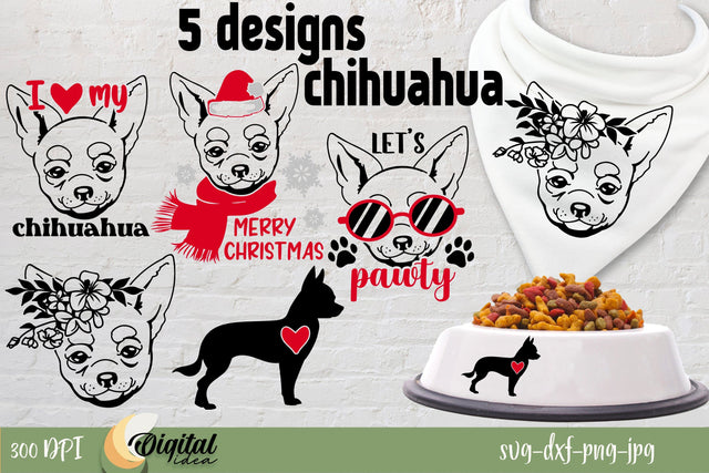 Chihuahua ClipArt SVG Design | Dog SVG Bundle | Dog Silhouette SVG Evgenyia Guschina 