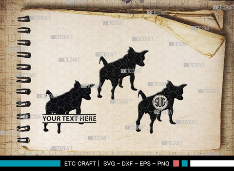 Chihuahua Dog Monogram, Chihuahua Dog Silhouette, Chihuahua Dog SVG, Chihuahua Svg, Dog Svg, Animal Svg, SB00238 SVG ETC Craft 