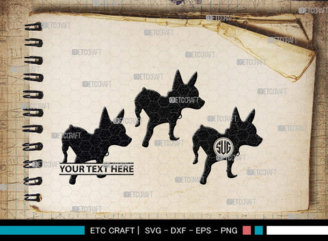 Chihuahua Dog Monogram, Chihuahua Dog Silhouette, Chihuahua Dog SVG, Chihuahua Svg, Dog Svg, Animal Svg, SB00238 SVG ETC Craft 