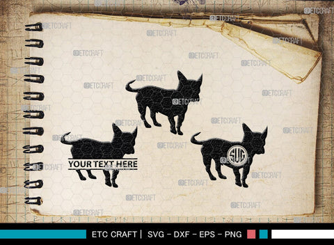 Chihuahua Dog Monogram, Chihuahua Dog Silhouette, Chihuahua Dog SVG, Chihuahua Svg, Dog Svg, Animal Svg, SB00238 SVG ETC Craft 