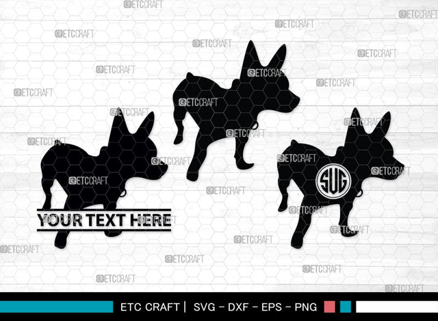 Chihuahua Dog Monogram, Chihuahua Dog Silhouette, Chihuahua Dog SVG, Chihuahua Svg, Dog Svg, Animal Svg, SB00238 SVG ETC Craft 