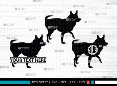 Chihuahua Dog Monogram, Chihuahua Dog Silhouette, Chihuahua Dog SVG, Chihuahua Svg, Dog Svg, Animal Svg, SB00238 SVG ETC Craft 