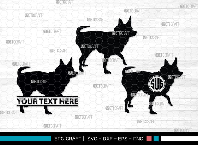 Chihuahua Dog Monogram, Chihuahua Dog Silhouette, Chihuahua Dog SVG, Chihuahua Svg, Dog Svg, Animal Svg, SB00238 SVG ETC Craft 