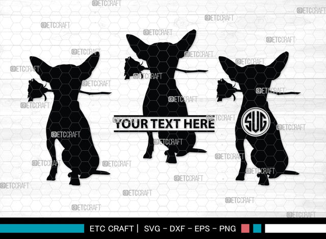 Chihuahua Dog Monogram, Chihuahua Dog Silhouette, Chihuahua Dog SVG, Chihuahua Svg, Dog Svg, Animal Svg, SB00238 SVG ETC Craft 