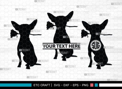 Chihuahua Dog Monogram, Chihuahua Dog Silhouette, Chihuahua Dog SVG, Chihuahua Svg, Dog Svg, Animal Svg, SB00238 SVG ETC Craft 