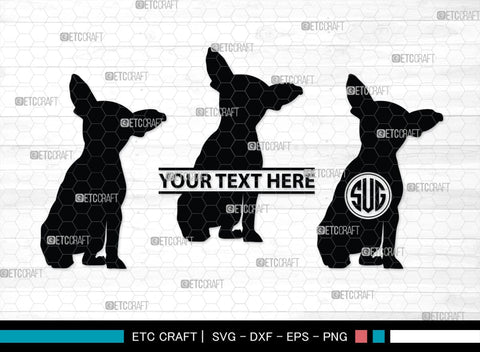 Chihuahua Dog Monogram, Chihuahua Dog Silhouette, Chihuahua Dog SVG, Chihuahua Svg, Dog Svg, Animal Svg, SB00238 SVG ETC Craft 