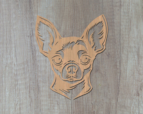 Chihuahua Laser SVG Cut File, Chihuahua Glowforge File, Chihuahua DXF, Chihuahua Wall Art SVG SVG HappyDesignStudio 