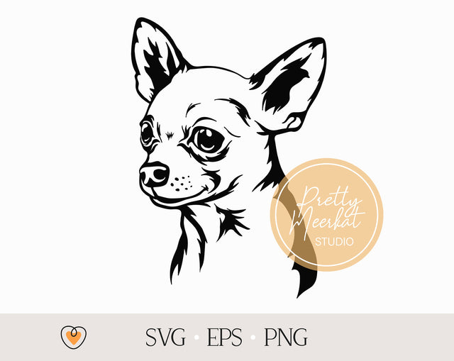 Chihuahua svg #2, Dog svg, svg files for cricut, png files SVG Pretty Meerkat 