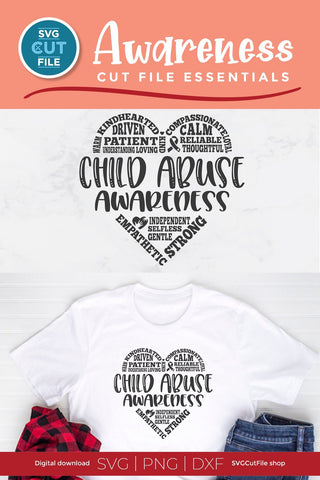 Child abuse svg, child abuse awareness svg, child abuse, prevention month, day, week - heart design for crafters, subway art, svg dxf png SVG SVG Cut File 