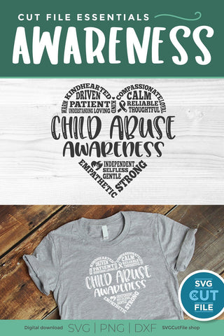Child abuse svg, child abuse awareness svg, child abuse, prevention month, day, week - heart design for crafters, subway art, svg dxf png SVG SVG Cut File 