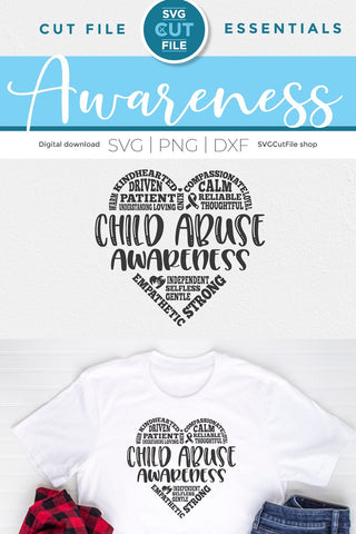 Child abuse svg, child abuse awareness svg, child abuse, prevention month, day, week - heart design for crafters, subway art, svg dxf png SVG SVG Cut File 