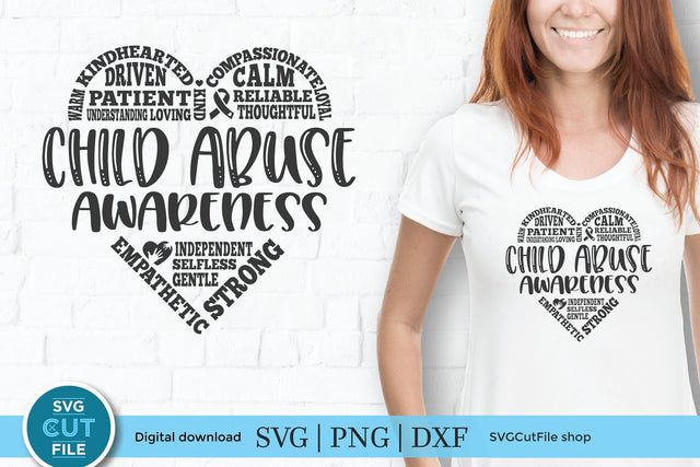 Child abuse svg, child abuse awareness svg, child abuse, prevention month, day, week - heart design for crafters, subway art, svg dxf png SVG SVG Cut File 