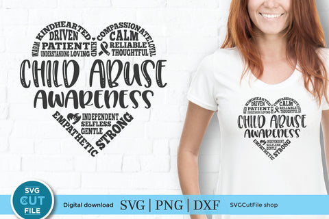 Child abuse svg, child abuse awareness svg, child abuse, prevention month, day, week - heart design for crafters, subway art, svg dxf png SVG SVG Cut File 