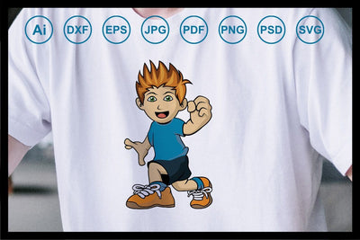 Child cartoon with thumbs up design illustration SVG Leamsign Studio 