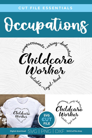 Childcare worker svg, Child Care Worker svg, Daycare worker svg, daycare provider svg, early childhood svg, day care worker svg, heart shape SVG SVG Cut File 