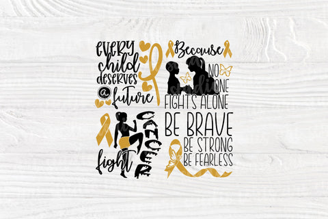 Childhood Cancer SVG Bundle - Cancer Cut Files - 20 Shirt Designs - Awareness Ribbon Svg SVG TonisArtStudio 