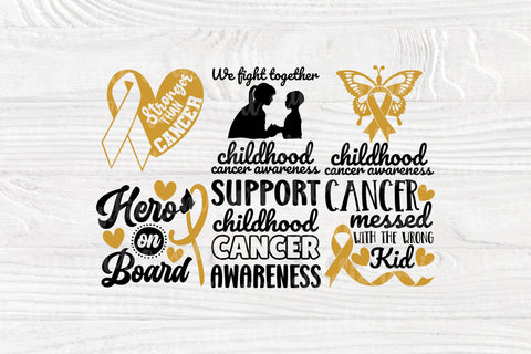 Childhood Cancer SVG Bundle - Cancer Cut Files - 20 Shirt Designs - Awareness Ribbon Svg SVG TonisArtStudio 