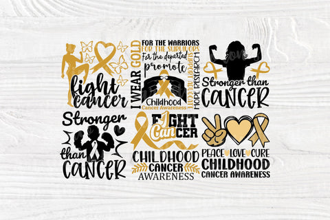 Childhood Cancer SVG Bundle - Cancer Cut Files - 20 Shirt Designs - Awareness Ribbon Svg SVG TonisArtStudio 