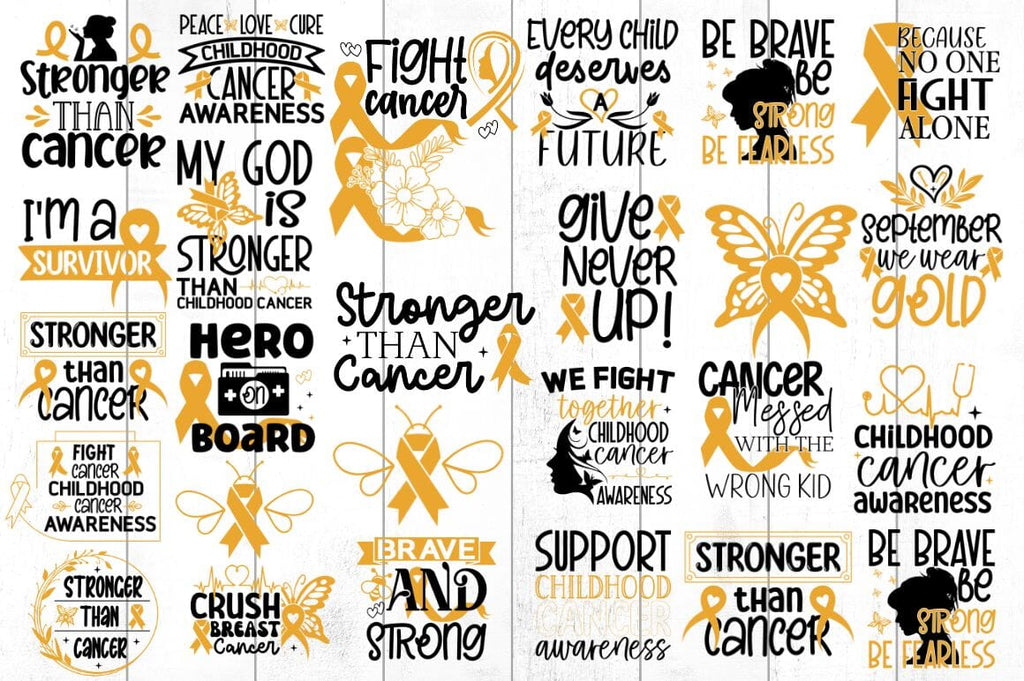 Childhood Cancer SVG Bundle - So Fontsy