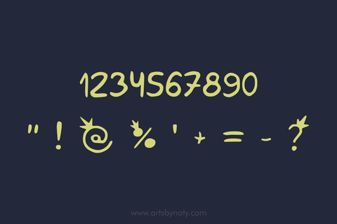 Childish Starry Handwritten Font. Font Arts By Naty 