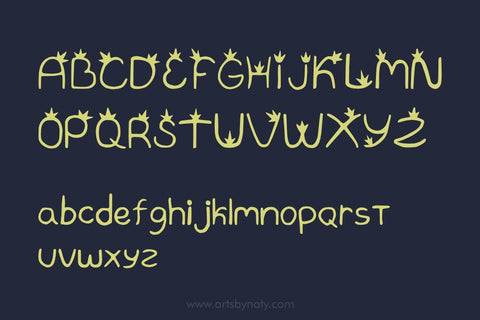 Childish Starry Handwritten Font. Font Arts By Naty 