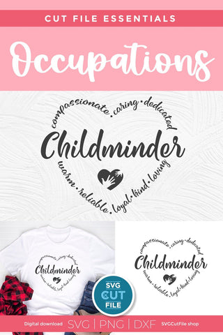 Childminder svg, babysitter svg, childminder appreciation, appreciation, daycare svg, baby sitter svg, child minder svg, heart shape svg SVG SVG Cut File 