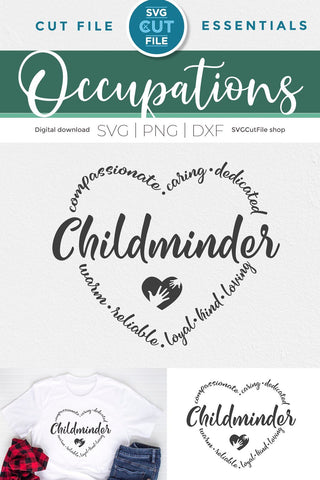 Childminder svg, babysitter svg, childminder appreciation, appreciation, daycare svg, baby sitter svg, child minder svg, heart shape svg SVG SVG Cut File 