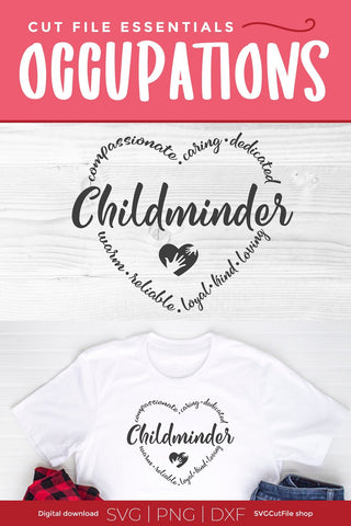 Childminder svg, babysitter svg, childminder appreciation, appreciation, daycare svg, baby sitter svg, child minder svg, heart shape svg SVG SVG Cut File 