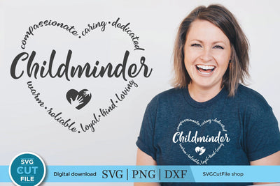 Childminder svg, babysitter svg, childminder appreciation, appreciation, daycare svg, baby sitter svg, child minder svg, heart shape svg SVG SVG Cut File 