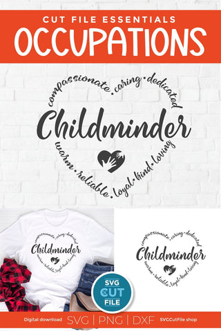 Childminder svg, babysitter svg, childminder appreciation, appreciation, daycare svg, baby sitter svg, child minder svg, heart shape svg SVG SVG Cut File 