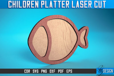 Children Platter Laser Cut SVG | Platter Laser Cut SVG Design | CNC Files SVG Fly Design 
