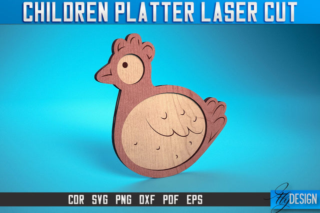 Children Platter Laser Cut SVG | Platter Laser Cut SVG Design | CNC Files SVG Fly Design 