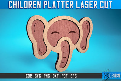 Children Platter Laser Cut SVG | Platter Laser Cut SVG Design | CNC Files SVG Fly Design 