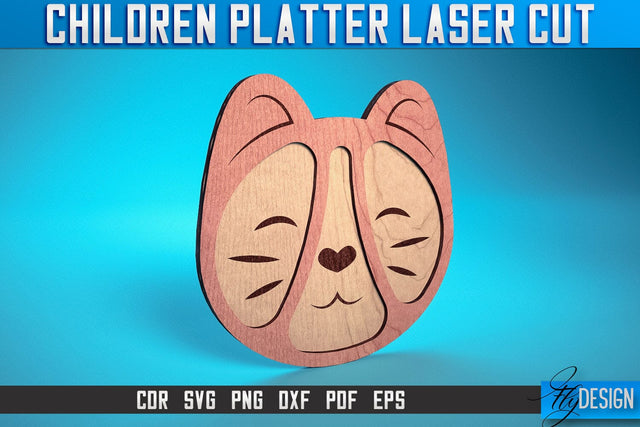 Children Platter Laser Cut SVG | Platter Laser Cut SVG Design | CNC Files SVG Fly Design 