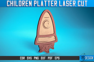 Children Platter Laser Cut SVG | Platter Laser Cut SVG Design | CNC Files SVG Fly Design 