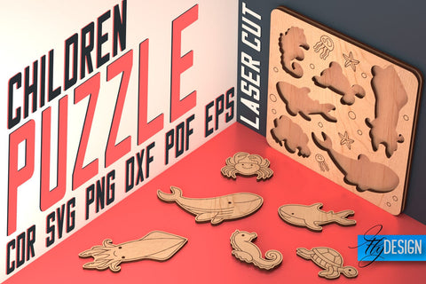 Children Puzzle Laser Cut SVG | Children Puzzle Game SVG Design | CNC Files SVG Fly Design 