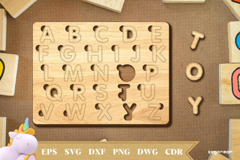 Children's Alphabet Puzzle Laser Cut Files SVG SvgOcean 