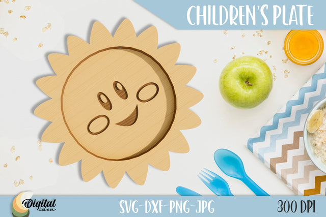Children's Plate Laser Cut. 3D Funny Design. Sun SVG. SVG Evgenyia Guschina 