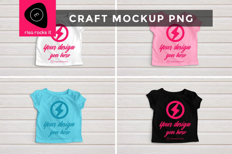 Child's Tee with Bow Craft PNG Mockup Mock Up Photo Risa Rocks It 