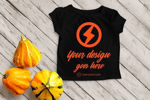 Child's Tee with Fall Gourds Craft PNG Mockup Mock Up Photo Risa Rocks It 