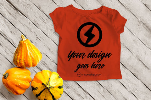 Child's Tee with Fall Gourds Craft PNG Mockup Mock Up Photo Risa Rocks It 