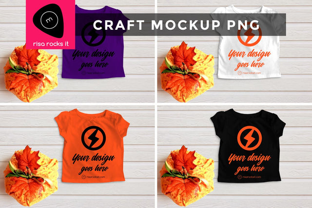 Child's Tee with Fall Pumpkin Craft PNG Mockup Mock Up Photo Risa Rocks It 