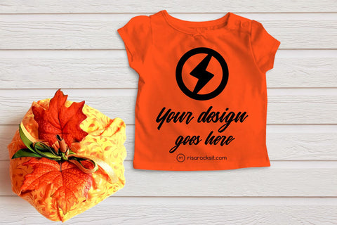 Child's Tee with Fall Pumpkin Craft PNG Mockup Mock Up Photo Risa Rocks It 