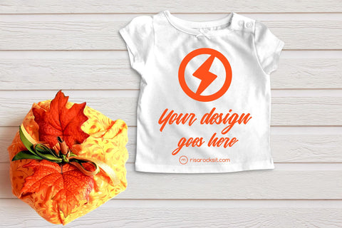 Child's Tee with Fall Pumpkin Craft PNG Mockup Mock Up Photo Risa Rocks It 