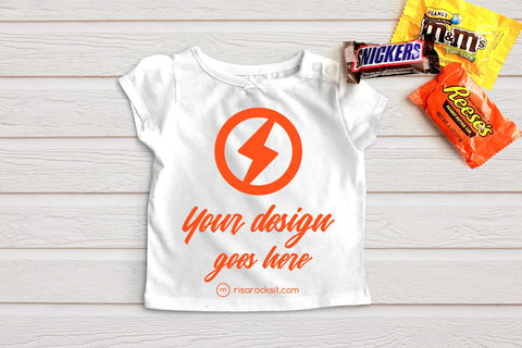 Child's Tee with Halloween Candy Craft PNG Mockup Mock Up Photo Risa Rocks It 